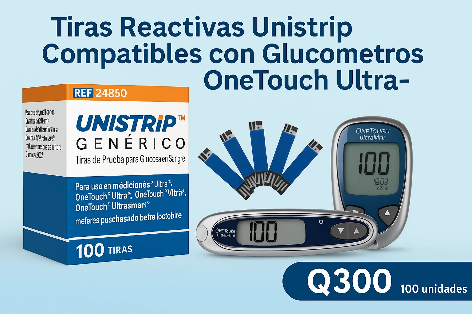 Tiras Reactivas UNISTRIP ENVÍO GRATIS - OneTouch 8 TIRAS REACTIVAS UNISTRIP1