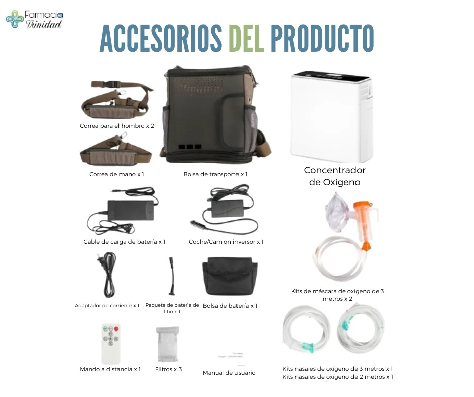 Nuevo Concentrador de Oxígeno Portatil +5 Horas Respirando 9 concentrador DE OXÍGENO PORTATIL DE BATERIA