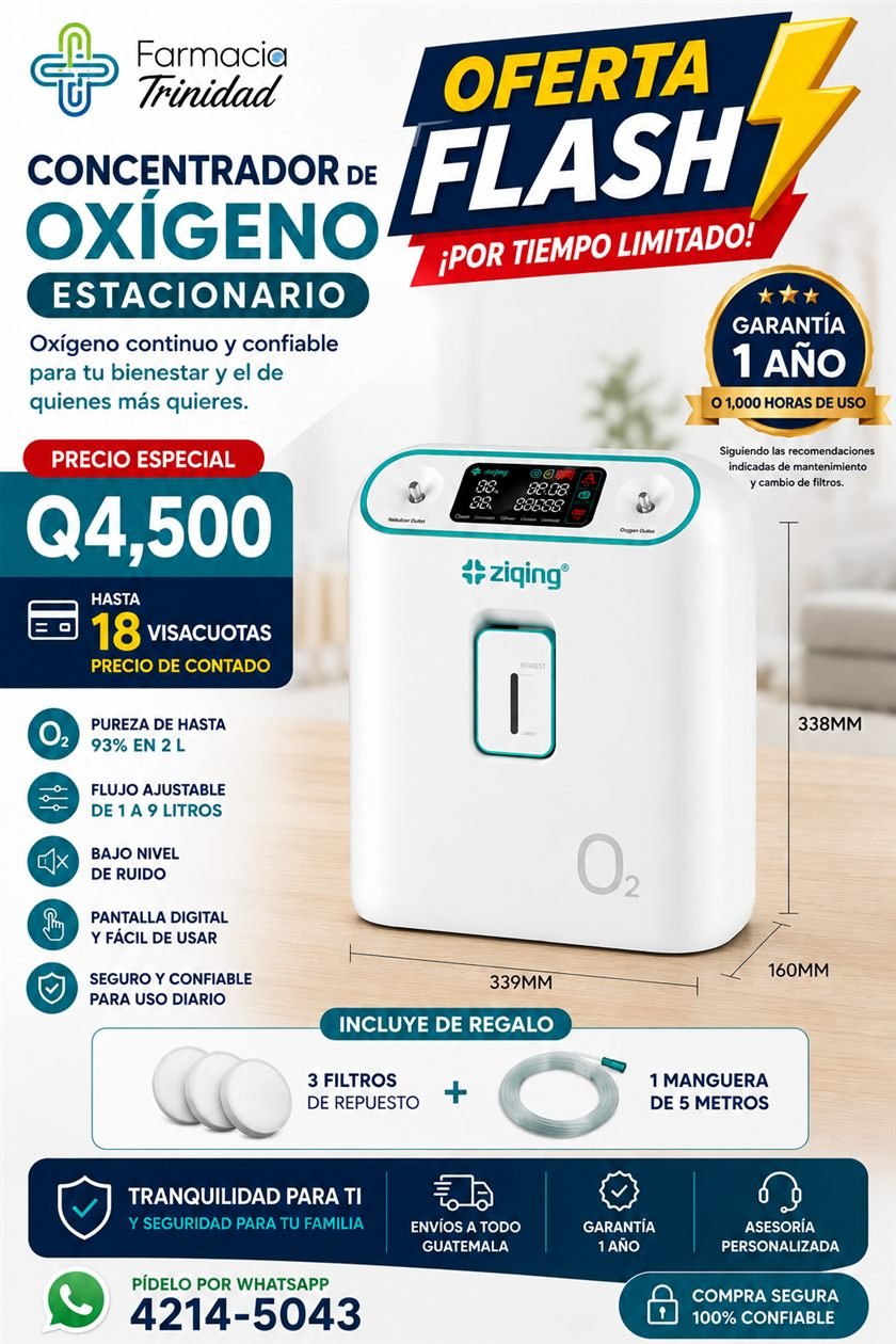 Oferta flash: Concentrador de oxígeno estacionario